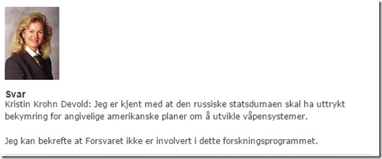 Stortinget om HAARP 2