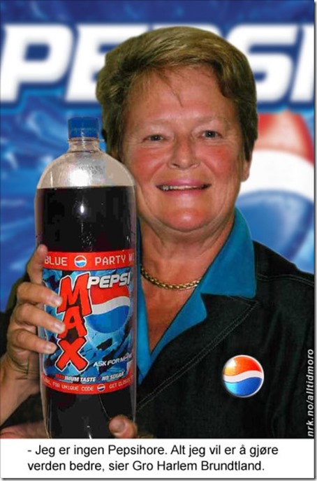 Gro Harlem Brundtland som Pepsi-hore