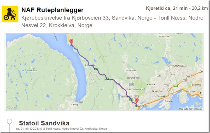 Sandvika til Næss Camping