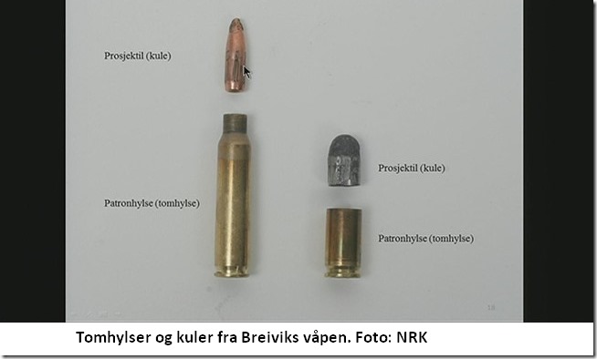 Tomhylser og kuler fra Breiviks våpen