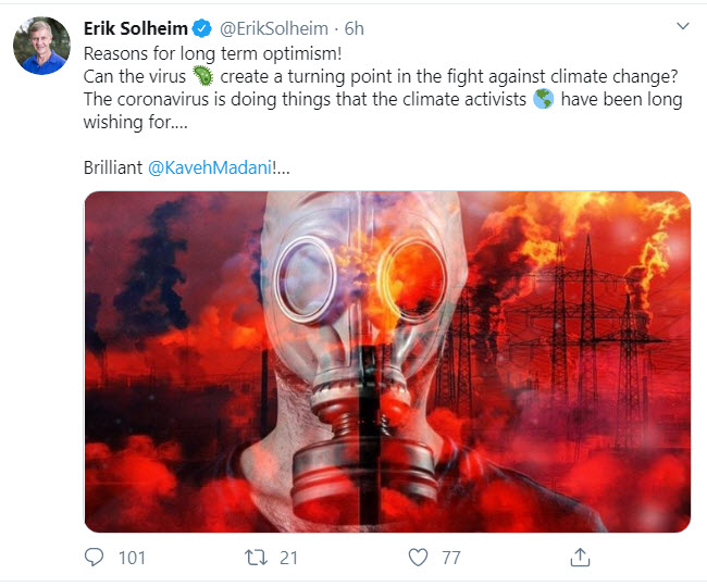 Erik Solheim twitter